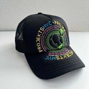 NWOT PROJEKCTS NYC Get The Funk Black Snapback Techno Trucker Hat Cap